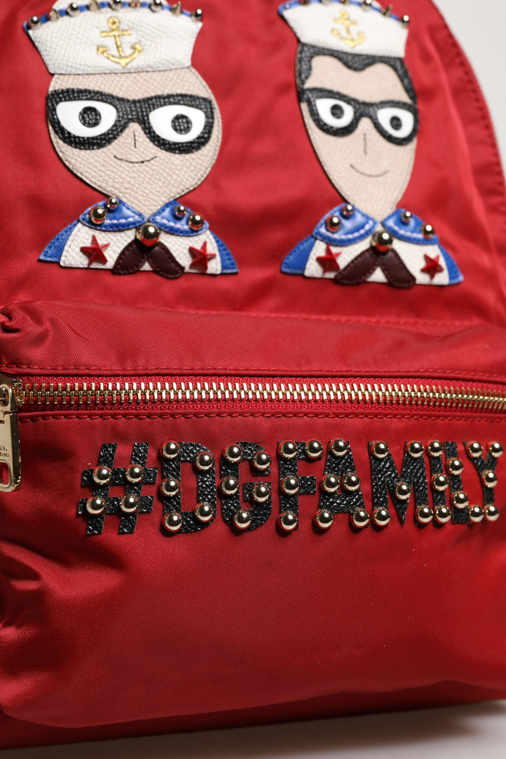 Red #DGFAMILY VULCANO Embellishment Backpack Bag