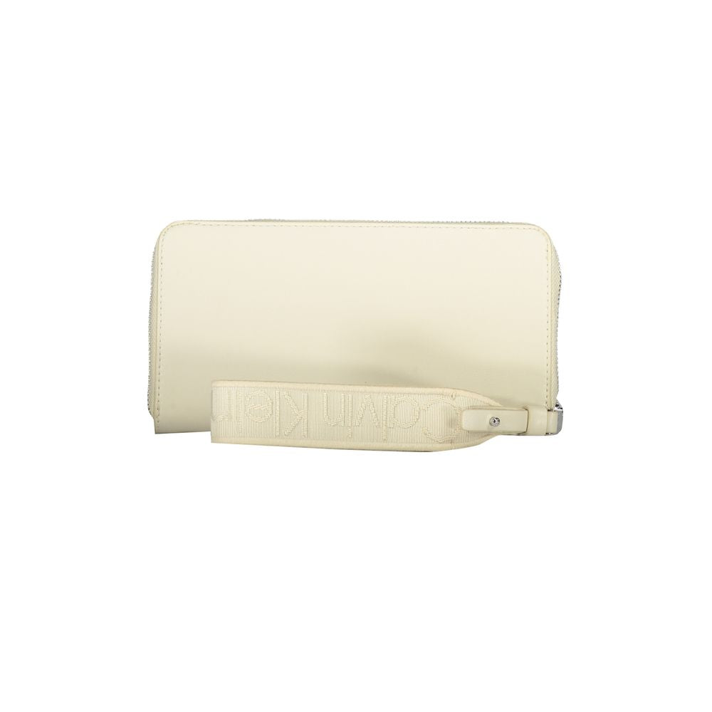 Beige Polyurethane Women Wallet