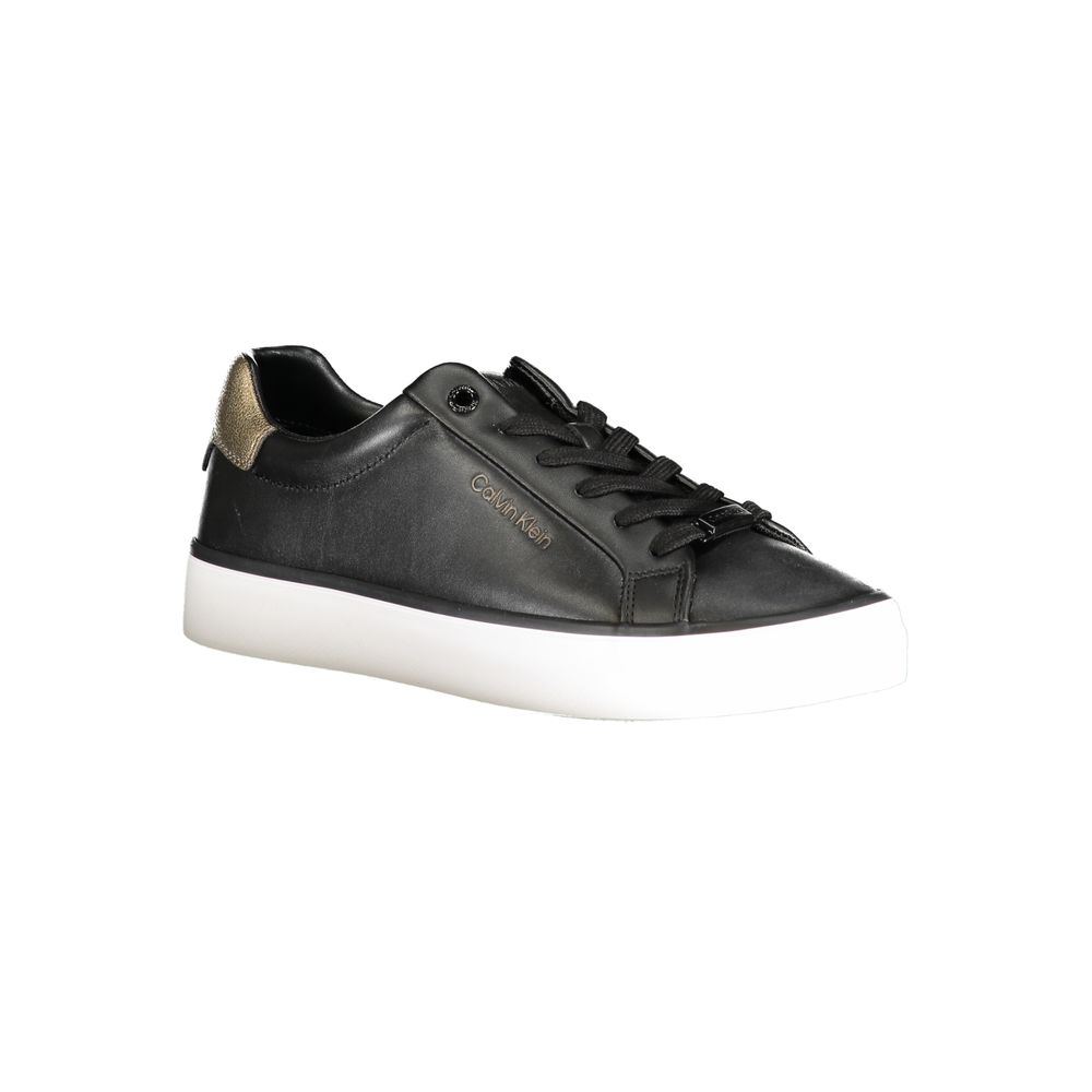 Black Leather Women Sneaker