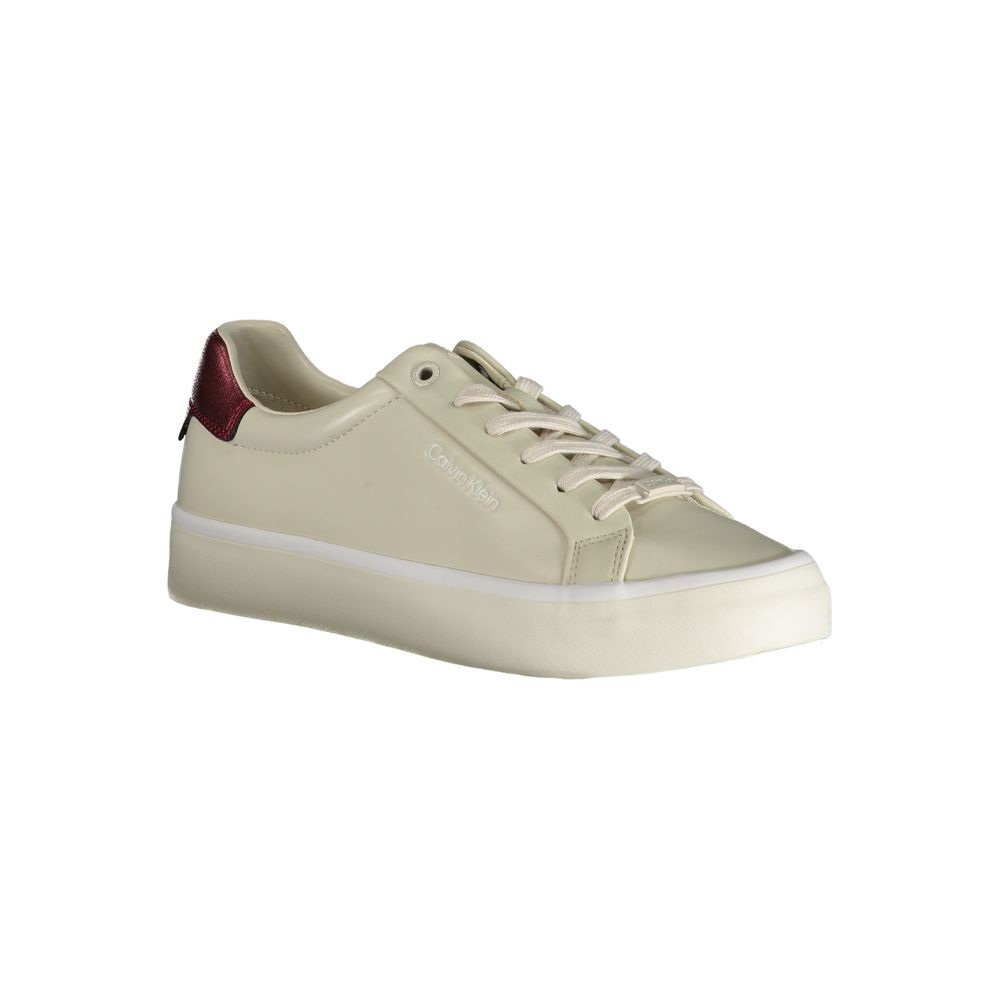 Zapatillas de piel beige para mujer