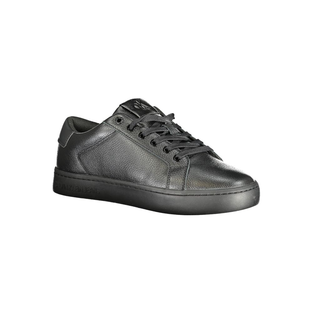 Black Polyurethane Men Sneaker