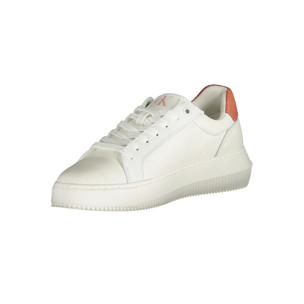 White Polyurethane Women Sneaker