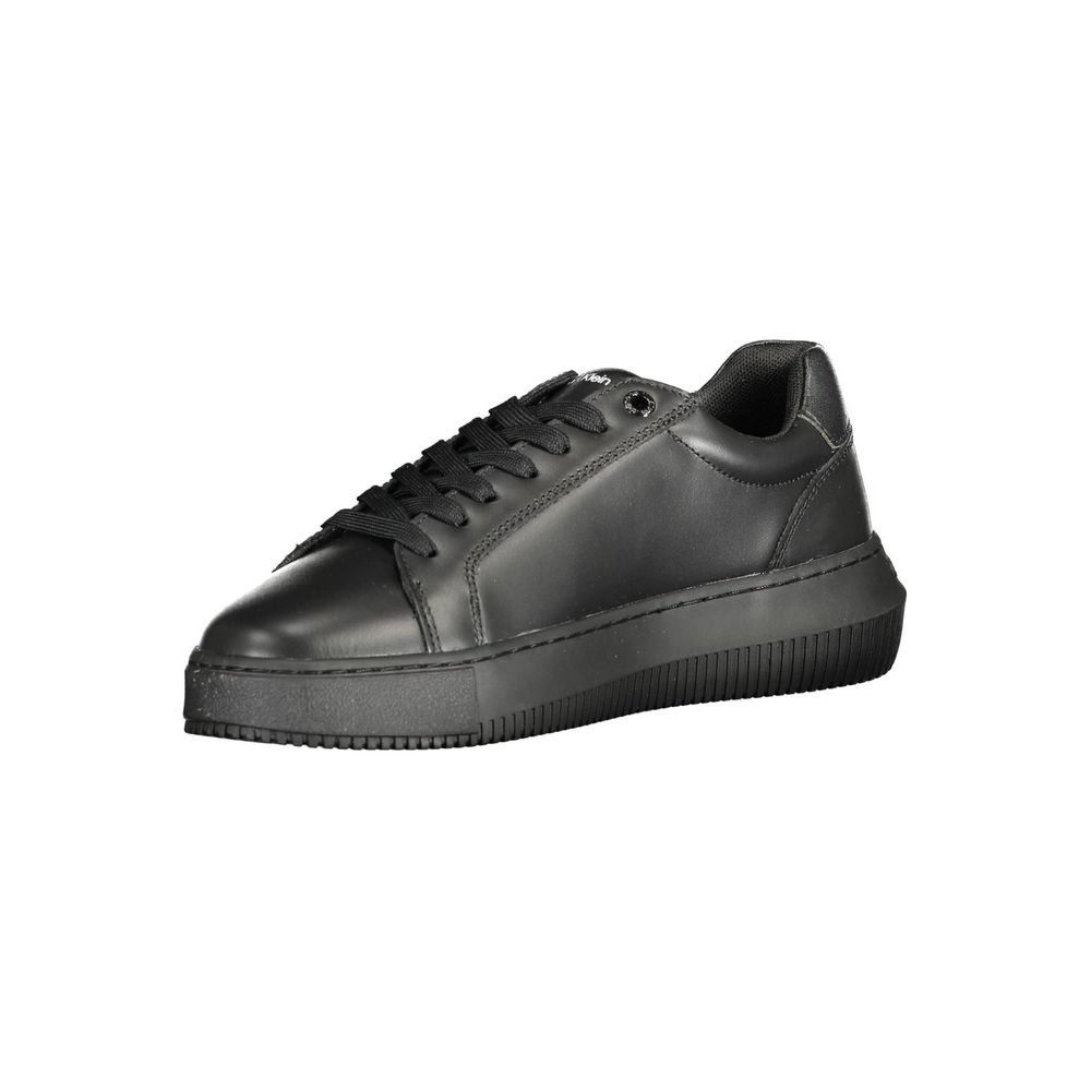 Black Leather Women Sneaker