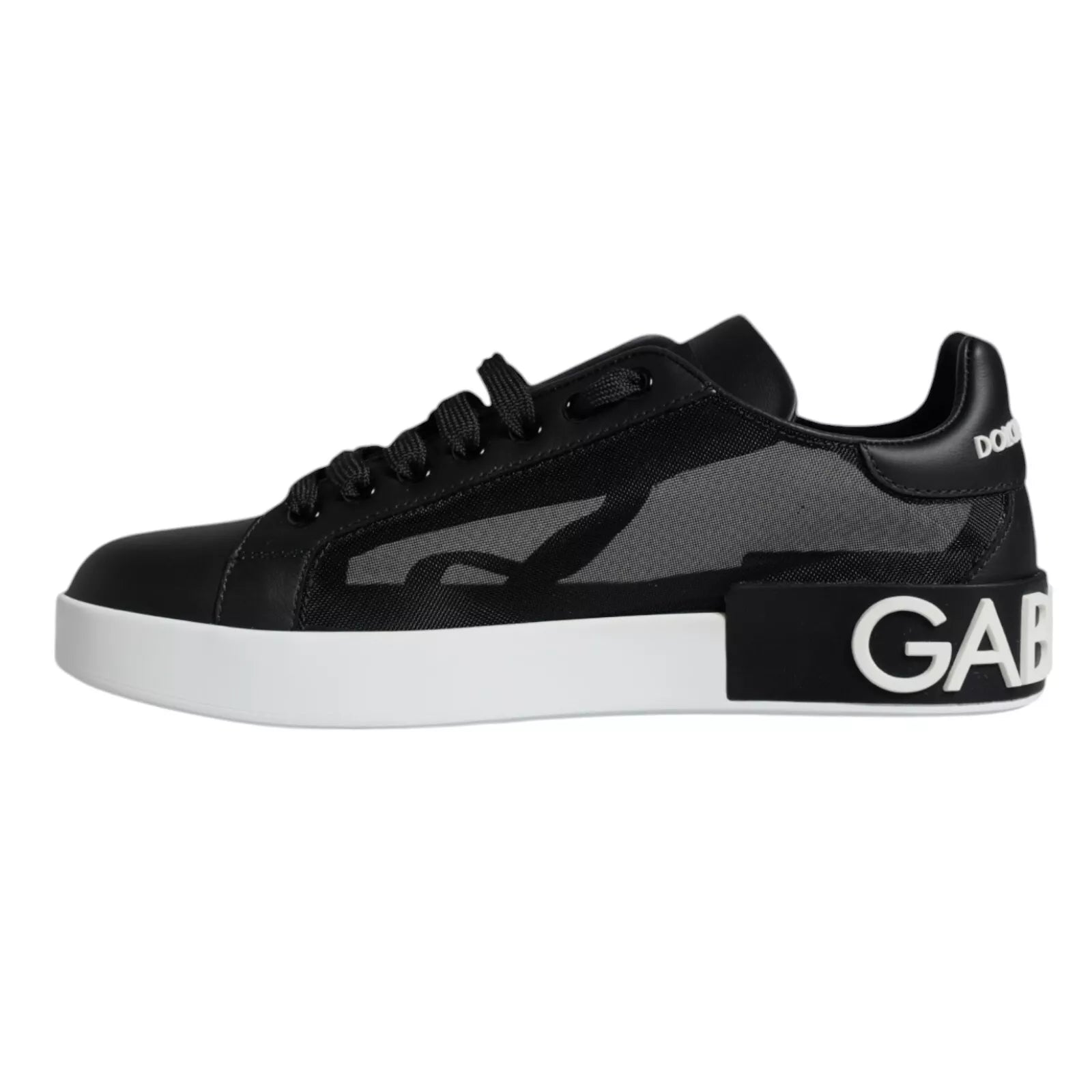 Black Calf Leather Portofino Sneakers Shoes
