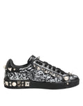 Black Portofino Stud Embellished Sneakers Shoes