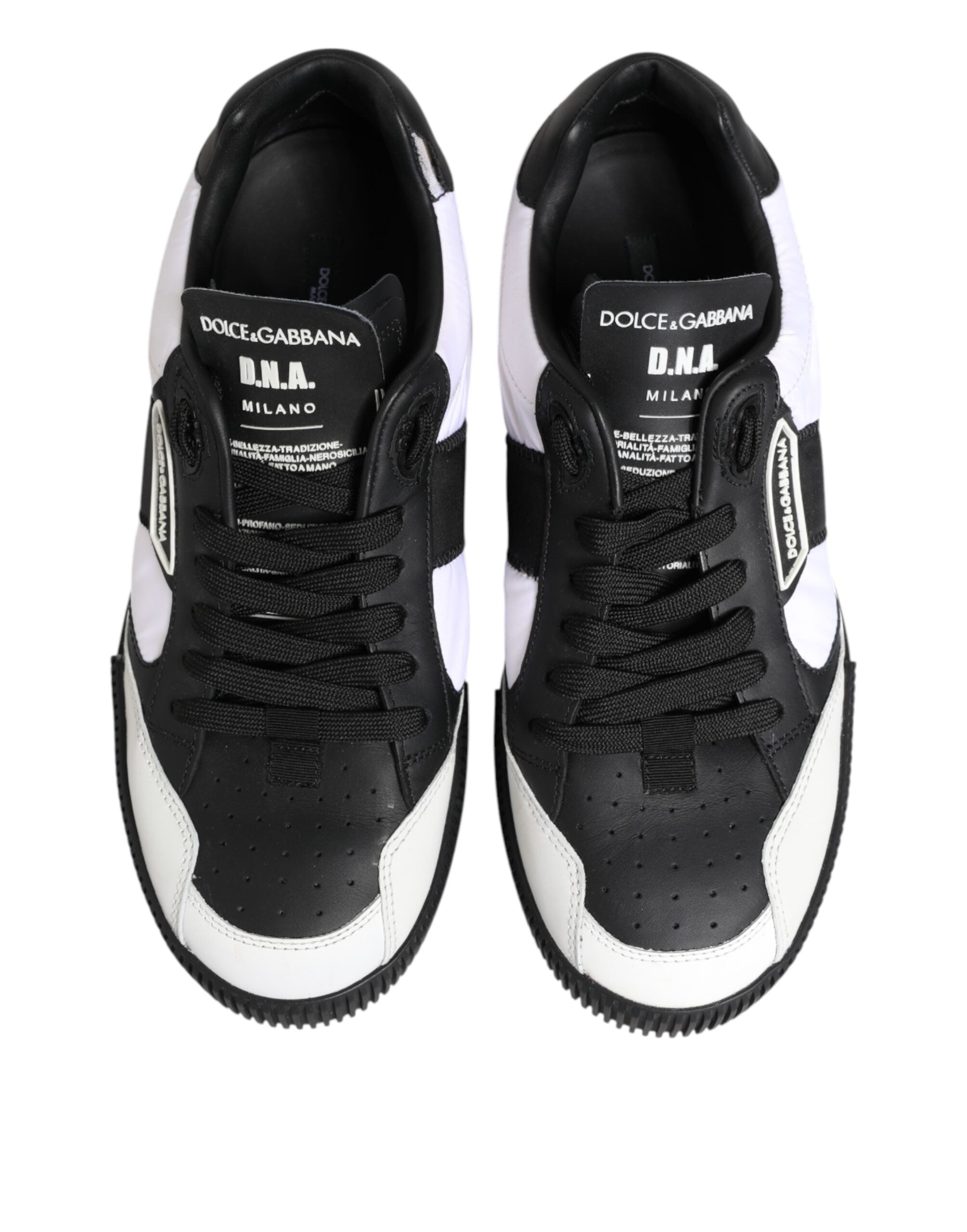 Black White Leather MIAMI Low Top Sneakers Shoes
