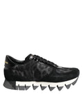 Black Gray Leopard Low Top Sneakers Shoes