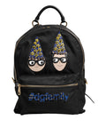 Black Nylon #DGFAMILY VULCANO Embellished Backpack Bag