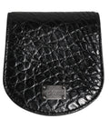 Black Exotic Skin Coin Condom Case Holder Pocket Wallet