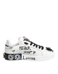 White Portofino Crystal Sneakers  Shoes
