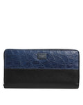 Black Blue Exotic Leather Men Continental Clutch Wallet