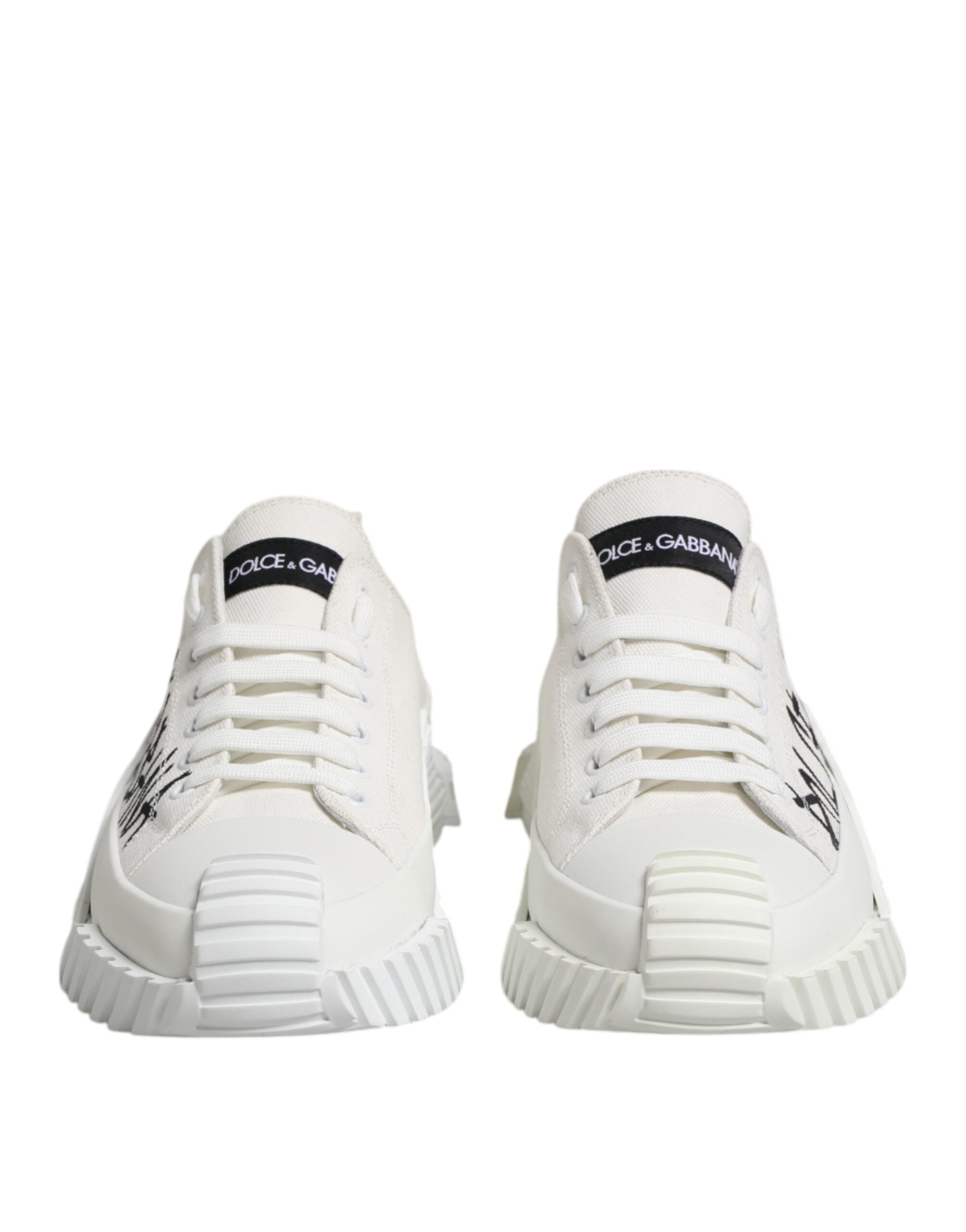 White Logo Graffiti Low Top Sneakers Shoes