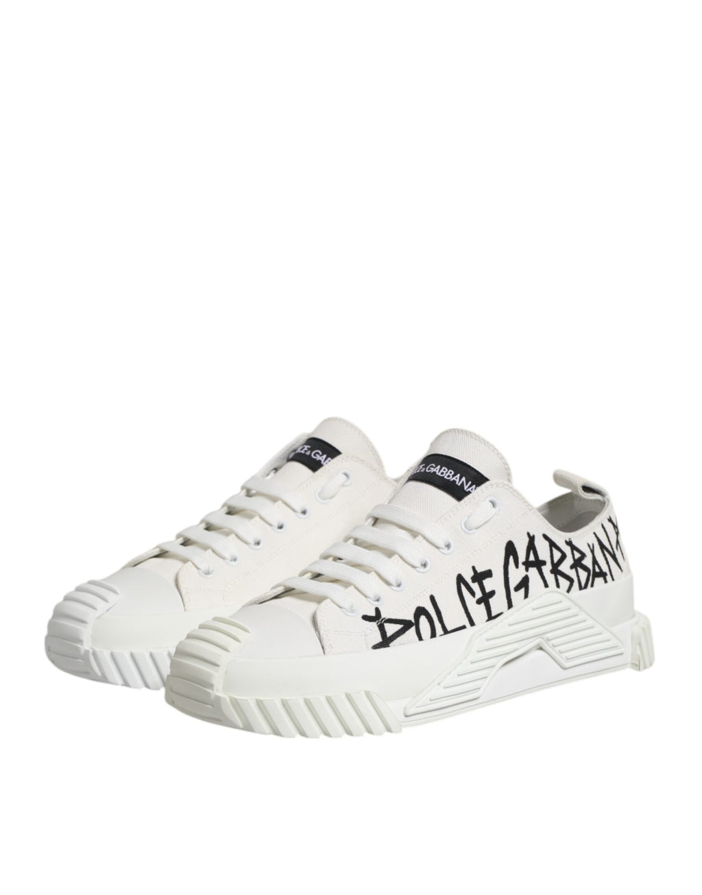 Zapatillas bajas con grafiti y logotipo blanco