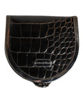 Black Polished Crocodile Leather Mens Coin Purse Wallet