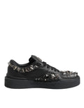 Black Portofino Studded Men Sneakers Shoes