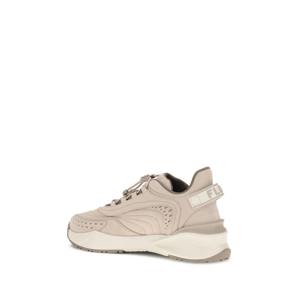 Beige Rubber Athletic Sneakers